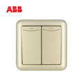 ABB开关插座德静系列珍珠金二位单控带装饰线开关 10AXAJ132-PG;10176191