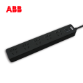 ABB排插接线板五位五孔带总控带灯10A-黑色AF606-885;10224958