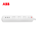 ABB排插接线板三位五孔带3USB带总控带灯10A-白色AF607;10224960