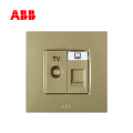 ABB开关插座由艺系列珍珠金二位电视/电脑插座AU32544-PGPG;10135089