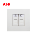ABB开关插座由悦系列白色二位电话/电脑插座AG32344-WW;10121821