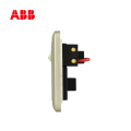 ABB开关插座德静系列珍珠金二位二极扁圆两用带开关插座 10AAJ222-PG;10176207