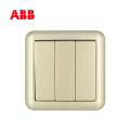 ABB开关插座德静系列珍珠金三位双控开关 10AXAJ107-PG;10176186