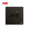 轩致系列二位电视/6类电脑插座, 星空黑, AF334-885;10183637