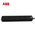ABB排插接线板五位五孔带总控带灯10A-黑色AF606-885;10224958