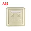 ABB开关插座德静系列珍珠金二位八芯电脑插座AJ332-PG;10176214