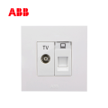 ABB开关插座由艺系列白色二位电视/电脑插座AU32544-WW;10094890
