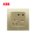 ABB开关插座由艺系列珍珠金二位二、三极带开关插座 10AAU22553-PGPG;10135074