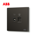 轩致系列二位电视/6类电脑插座, 星空黑, AF334-885;10183637