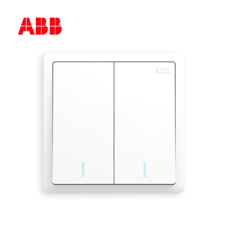 ABB远致系列二位单控带荧光开关 10AX  AO102;10231836