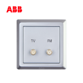 ABB开关插座徳逸系列银色二位电视/调频 插座AE312-S;10072509