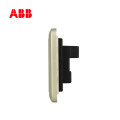 ABB开关插座德静系列珍珠金二位二极扁圆两用插座 10AAJ212-PG;10176208