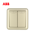ABB开关插座德静系列珍珠金二位双控带灯开关 10AXAJ165-PG;10176194