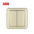 ABB开关插座德静系列珍珠金二位单控开关 10AXAJ102-PG;10176183