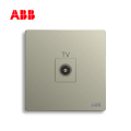 轩致系列一位电视插座, 香槟银, AF301-CS;10183572