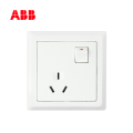 ABB开关插座徳逸系列白色一位三极带开关插座 10AAE223;10072398