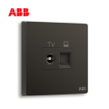 轩致系列二位电视/超5类电脑插座, 星空黑, AF325-885;10183631