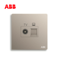 轩致系列二位电视/6类电脑插座, 朝霞金, AF334-PG;10183527