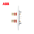 ABB开关插座由雅系列白色4端子音响插座AP34244-WW;10139804