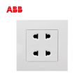 ABB开关插座由艺系列白色二位二极扁圆两用插座 10AAU21244-WW;10094821