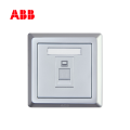 ABB开关插座徳逸系列银色一位八芯电脑插座 6类 RJ45AE333-S;10072504