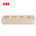 ABB排插接线板三位五孔带总控不带灯10A-朝霞金AF609-PG;10224972