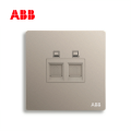 轩致系列二位6类电脑插座, 朝霞金, AF329-PG;10183526