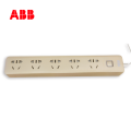 ABB排插接线板五位五孔带总控带灯10A-朝霞金AF606-PG;10224959