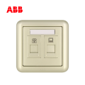 ABB开关插座德静系列珍珠金二位电话/电脑插座AJ323-PG;10176218