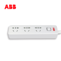 ABB排插接线板三位五孔带总控不带灯10A-白色AF609;10224970