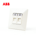 ABB开关插座由雅系列白色二位八芯超5类电脑插座AP33244-WW;10139796