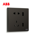 轩致系列五孔插座10A带二位USB, 星空黑, AF293-885;10183622